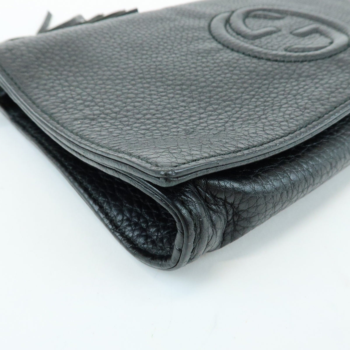 Gucci Soho Clutch Leather, Black, Leather, Clutch
