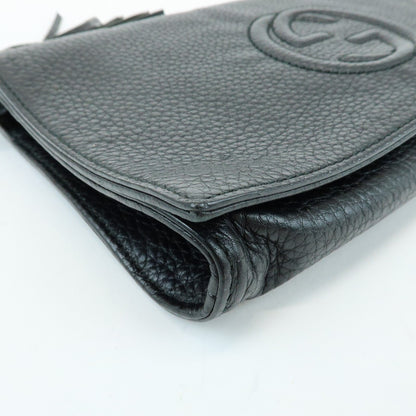Gucci Soho Clutch Leather, Black, Leather, Clutch