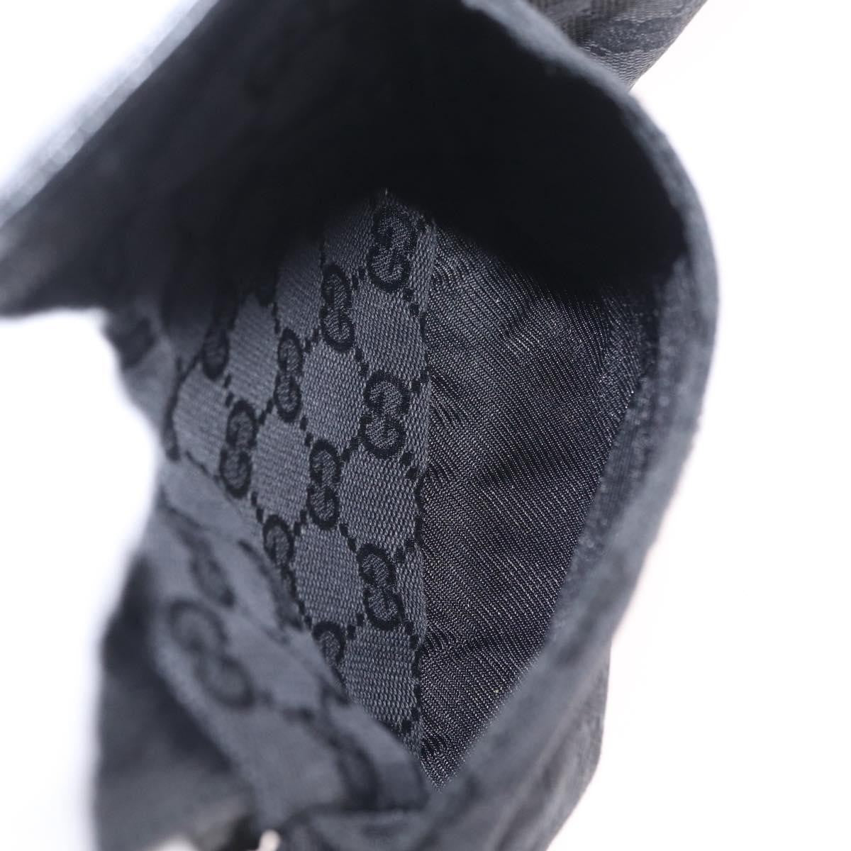 Gucci Two Pocket Belt Bag GG Canvas, Black, Canvas, Handbag