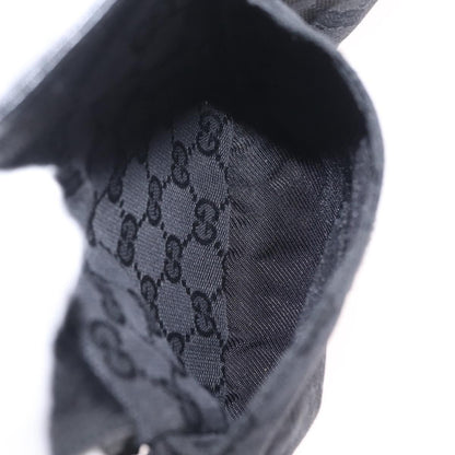 Gucci Two Pocket Belt Bag GG Canvas, Black, Canvas, Handbag