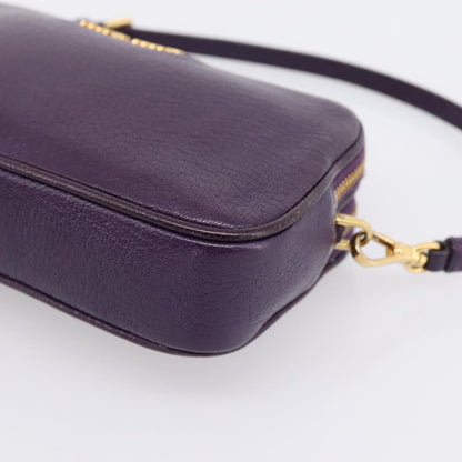 Miu Miu Double Zip Pochette Leather, Purple, Leather, Clutch