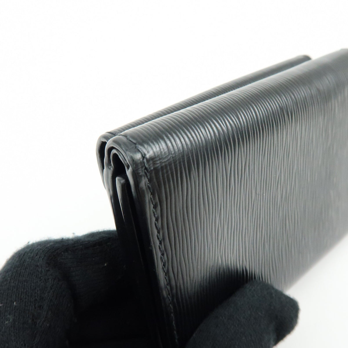 Prada Envelope Trifold Saffiano Leather, Black, Leather, Wallet