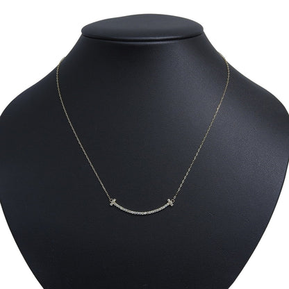 Tiffany & Co. T Smile Pendant 18K Yellow Gold with Diamonds, Gold, Yellow Gold, Necklace