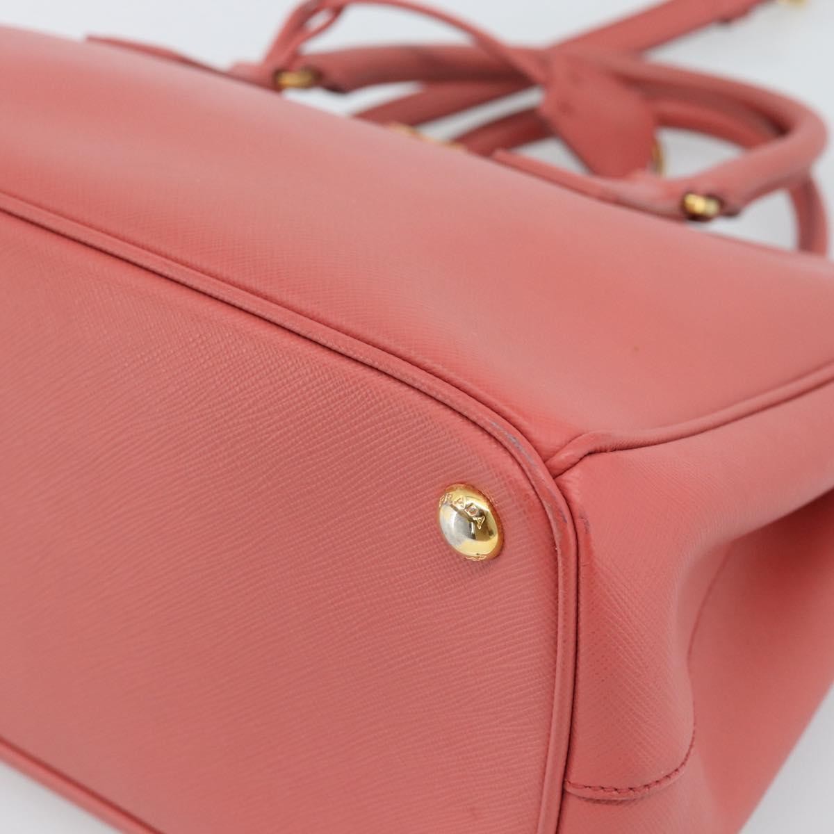 Prada Galleria Double Zip Saffiano Leather, Pink, Leather, Tote Bag