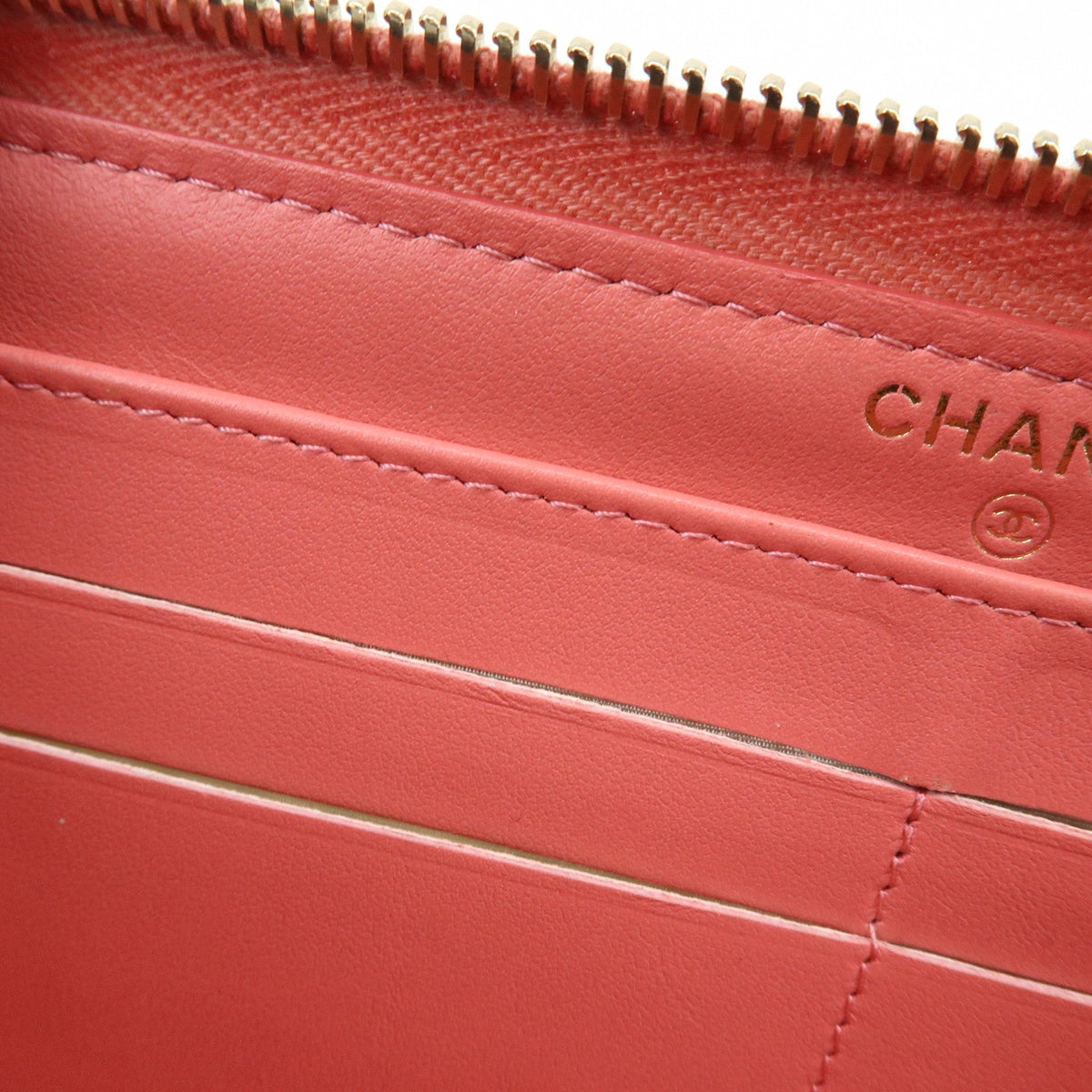Chanel Zip Around Organizer Quilted Caviar, Pink, Leather, Wallet