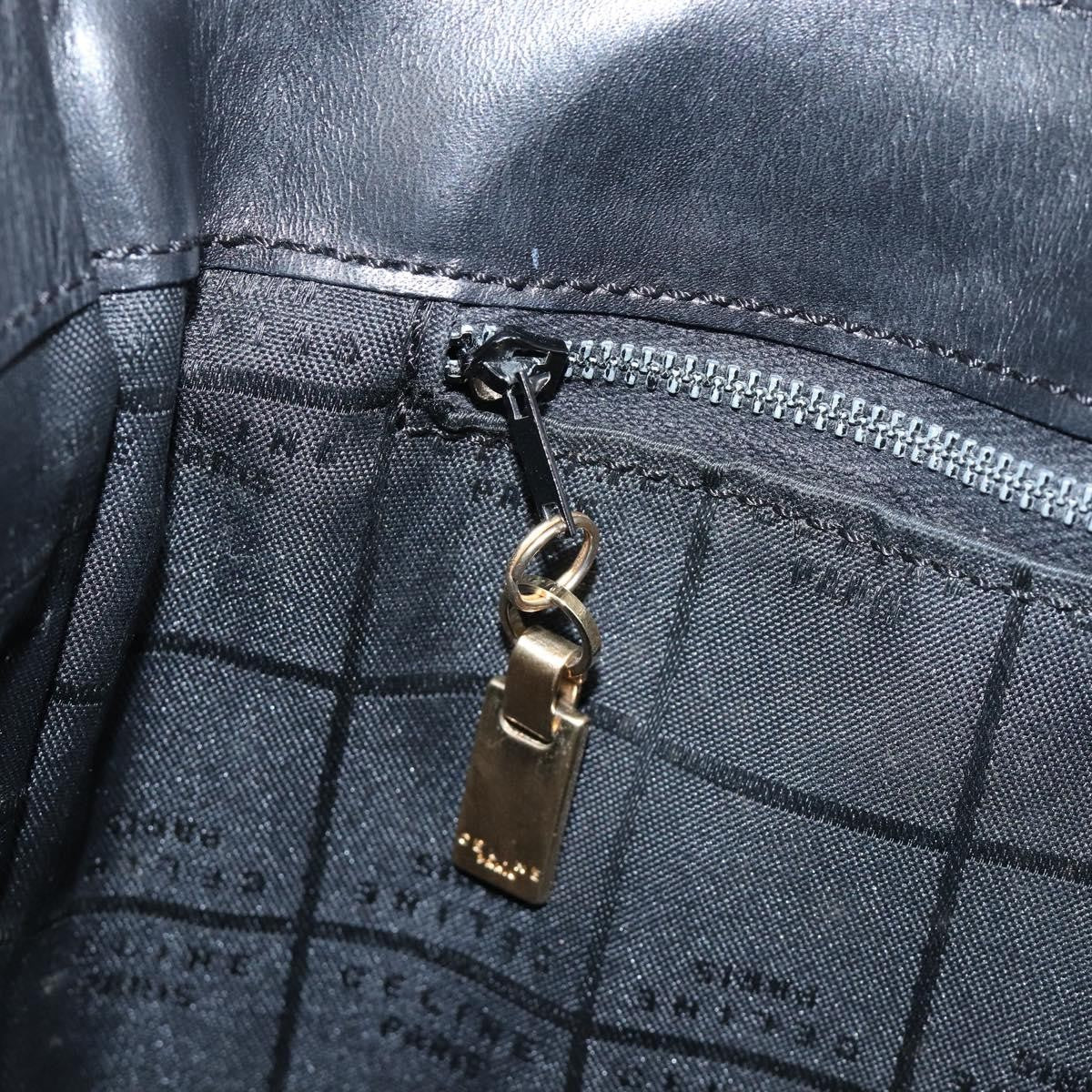 Celine Shoulder bag circle logo Leather, Black, Leather, Shoulder Bag