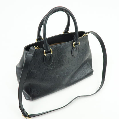 Gucci Soft Signature Convertible Top Handle Guccissima Leather, Black, Leather, Handbag