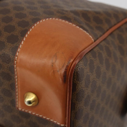 Celine Vintage Duffle Macadam Coated Canvas, Brown, Canvas, Handbag