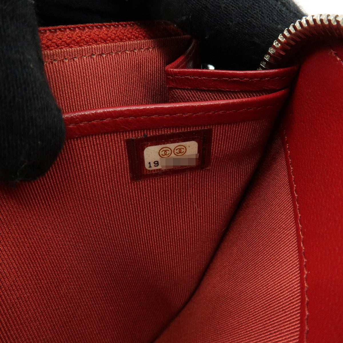 Chanel Zip Around Quilted Lambskin, Red, Leather, Wallet