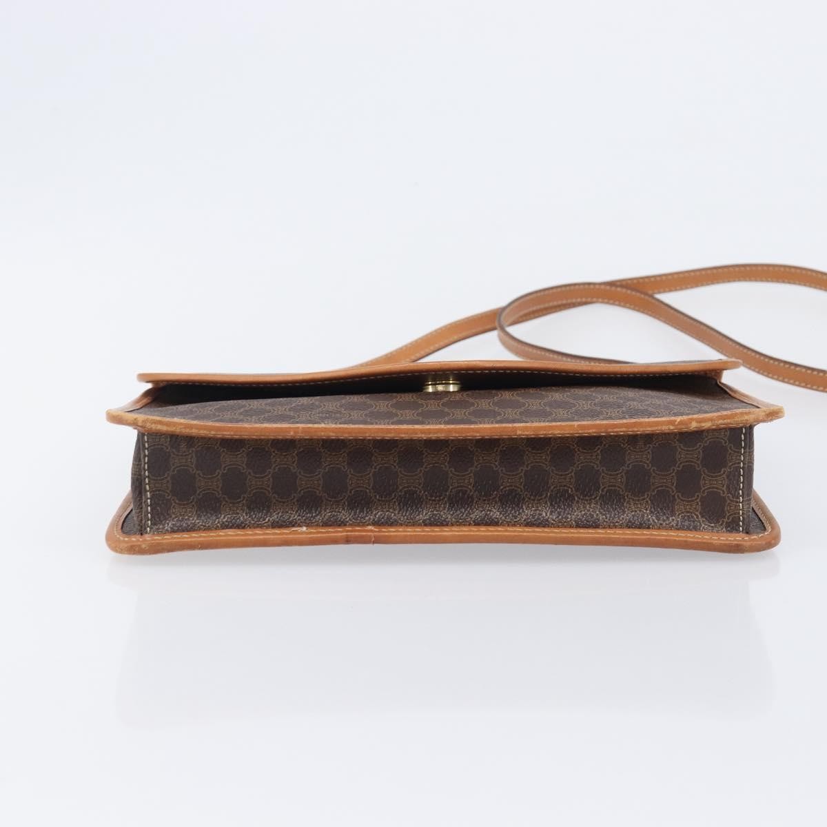 Celine Macadam Shoulder Canvas, Brown, Canvas, Crossbody Bag