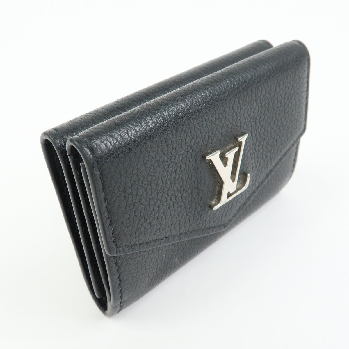 Louis Vuitton Lockmini Leather, Black, Leather, Wallet