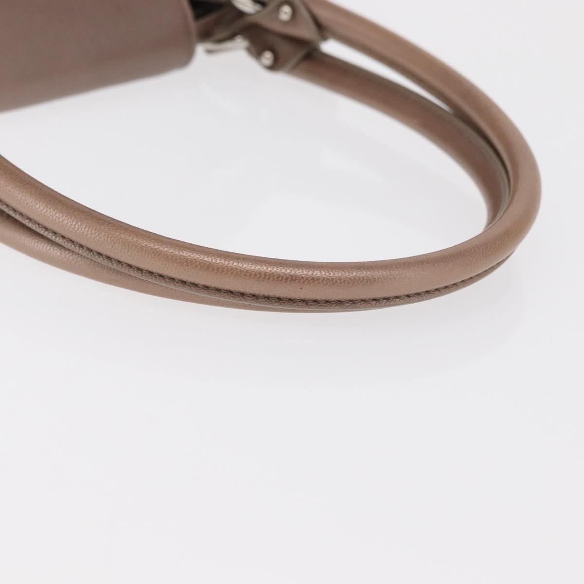 Salvatore Ferragamo Gancini Leather, Beige, Leather, Handbag