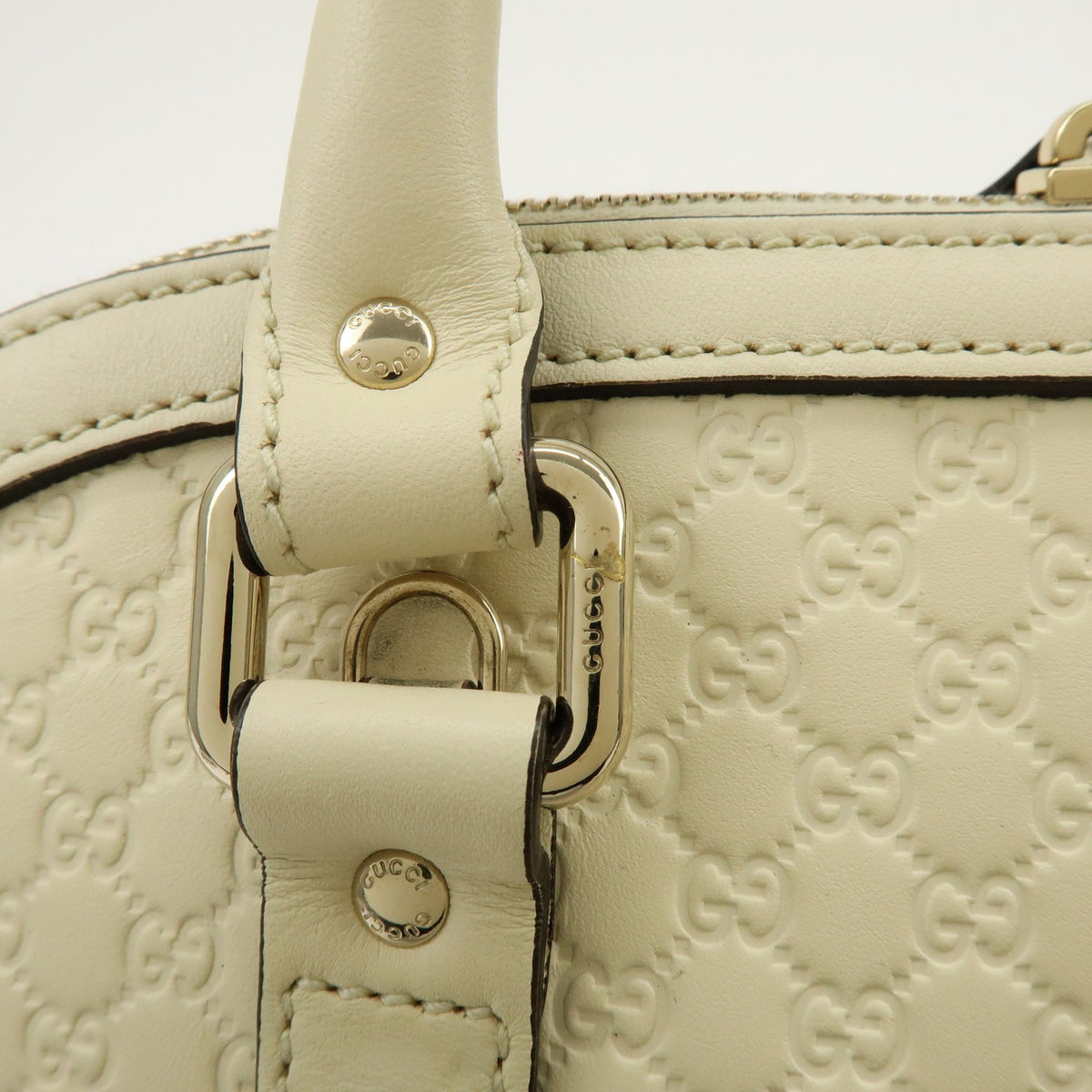Gucci Convertible Dome Satchel Microguccissima Leather, Beige, Leather, Handbag