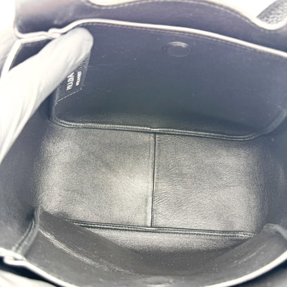 Prada Flou Dynamique Open Vitello Daino, Black, Leather, Tote Bag