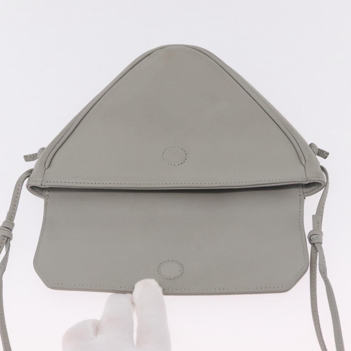 Celine Triangle Leather, Gray, Leather, Handbag