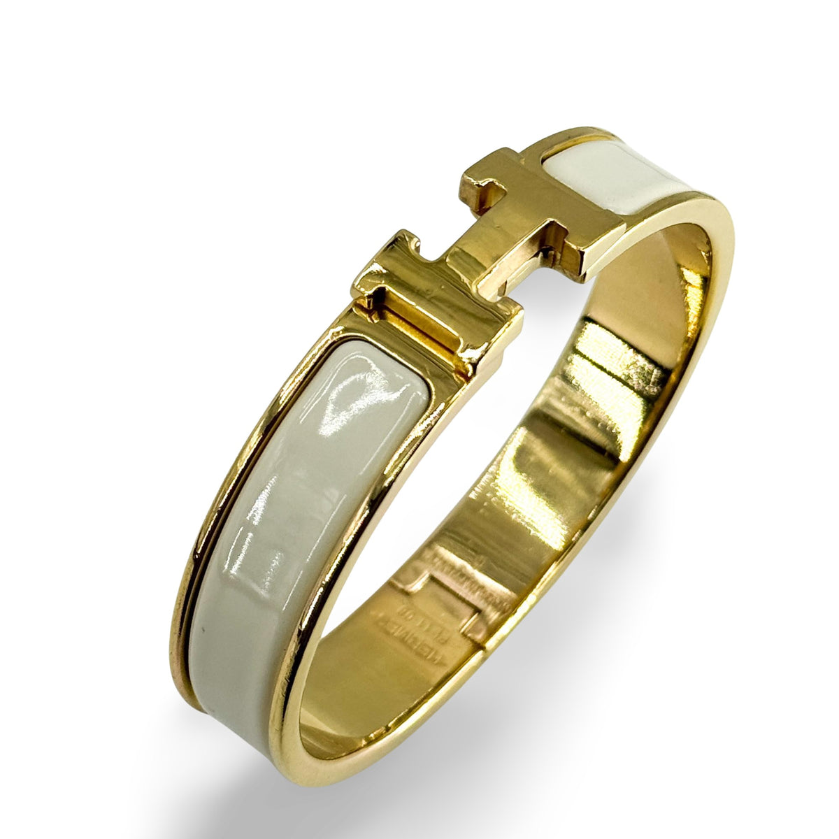 Hermes Clic H Fusion Enamel, Gold, Metal, Bracelet