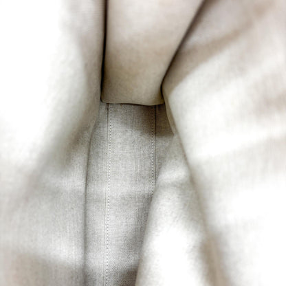 Celine Vertical Cabas Canvas with Leather, White, Canvas, Tote Bag