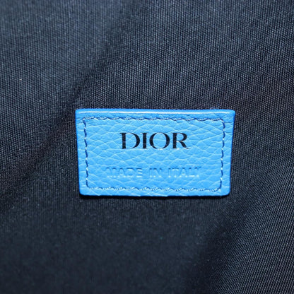 Christian Dior Saddle Leather, Blue, Leather, Crossbody Bag