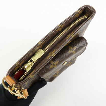 Louis Vuitton Partition Wristlet Clutch Monogram Canvas, Brown, Canvas, Clutch