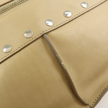 Celine Bowling Leather, Beige, Leather, Handbag