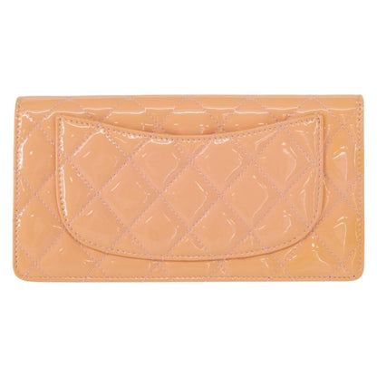 Chanel CC Wallet Quilted Patent, ORANGE, PATENT_LEATHER, Wallets