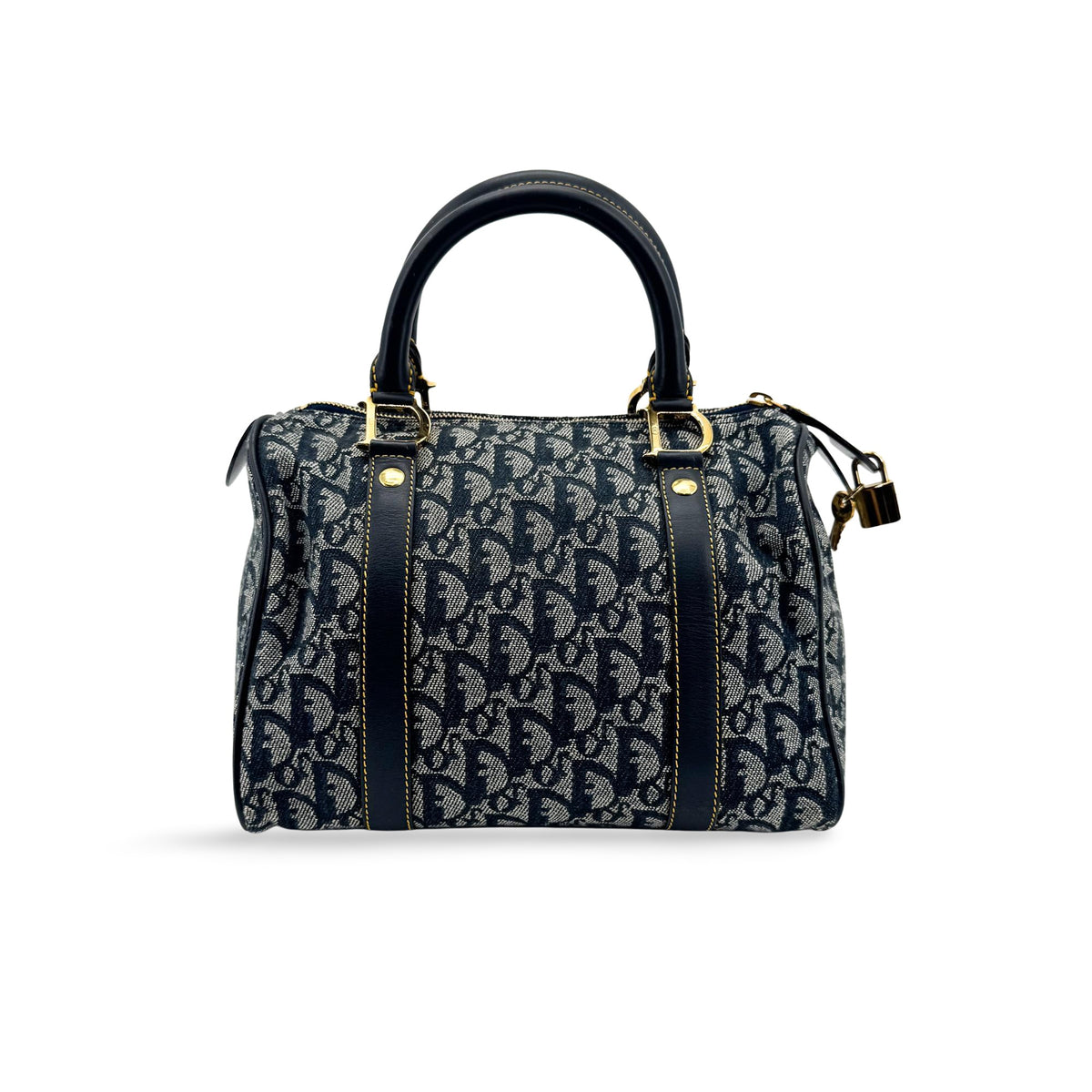 Christian Dior Vintage Trotter Boston Diorissimo Canvas, Blue, Canvas, Handbag