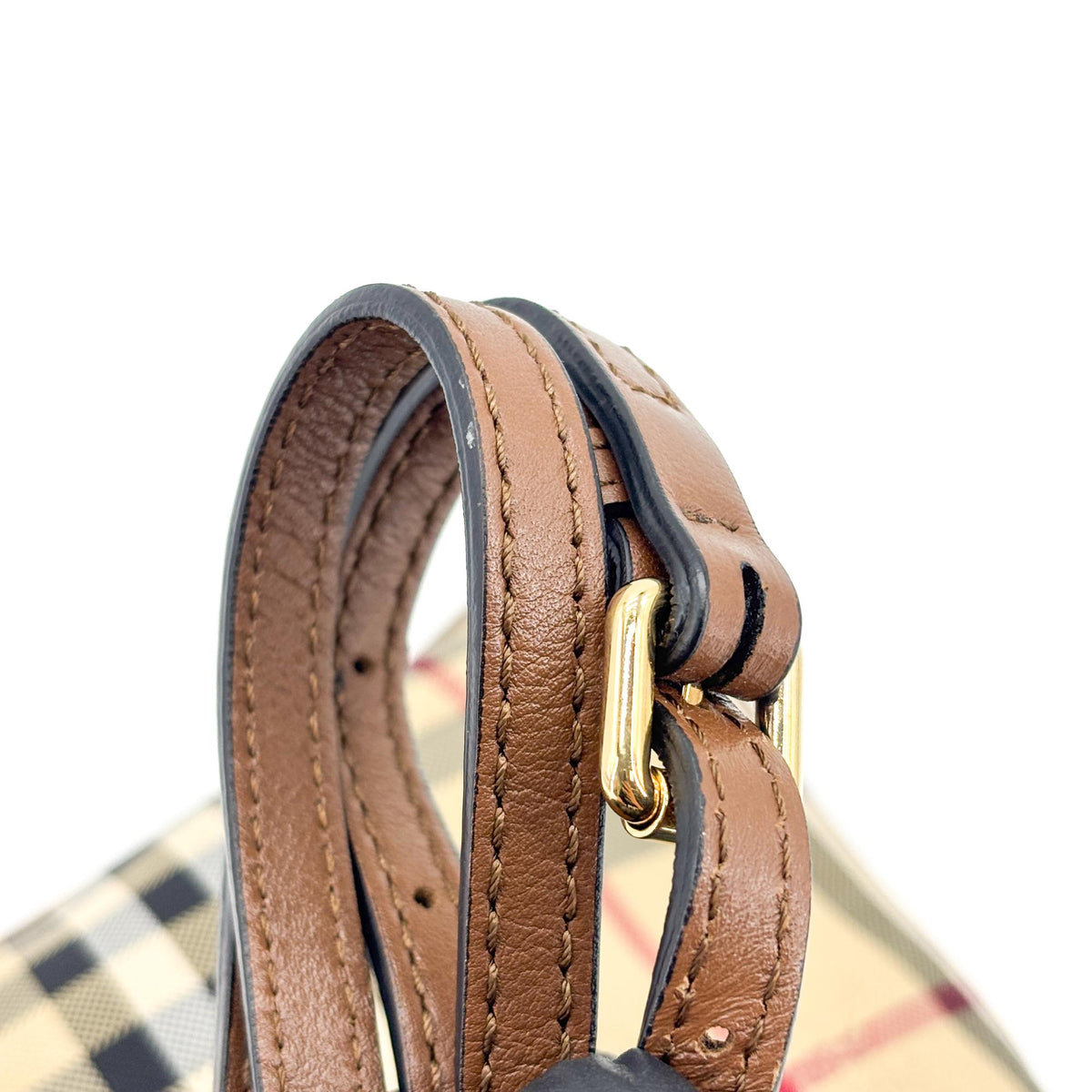Burberry Peyton Crossbody Clutch Haymarket Coated Canvas, Brown, Canvas, Crossbody Bag