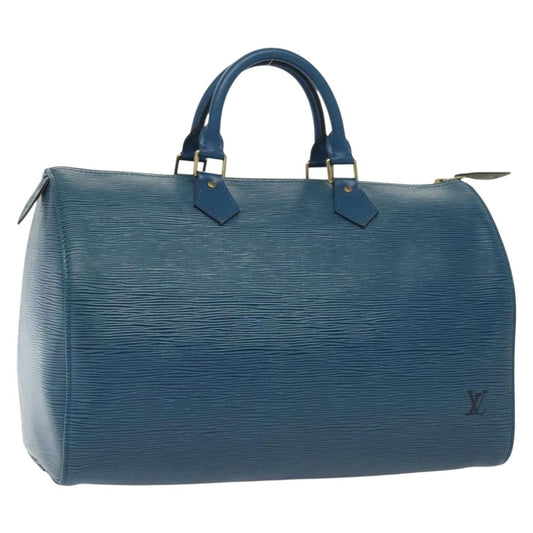 Louis Vuitton Speedy Handbag Epi Leather, BLUE, LEATHER, Handbag