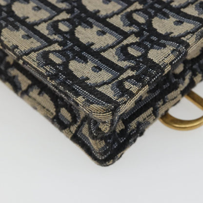 Christian Dior Phone Case Oblique Canvas, Navy, Canvas, Clutch