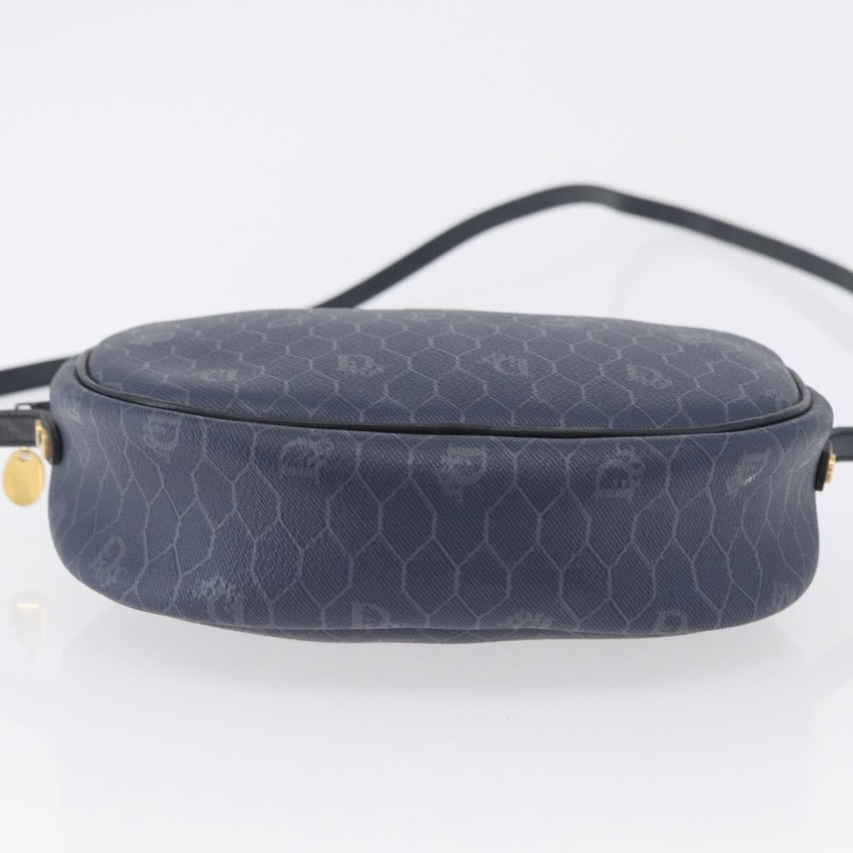 Christian Dior Vintage Honeycomb Canvas, Navy, Canvas, Shoulder Bag