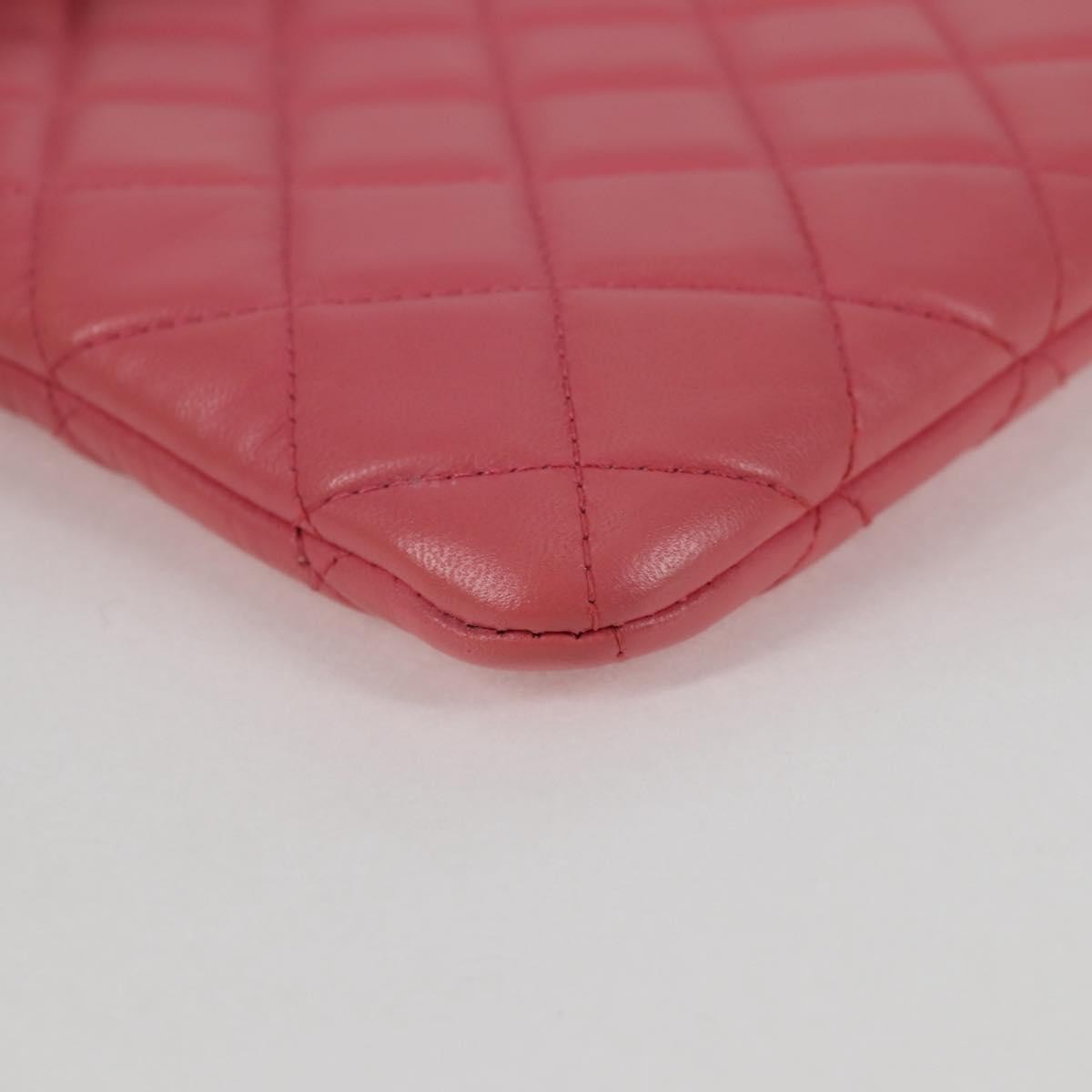 Chanel CC Casino O Case Clutch Quilted Lambskin, Pink, Leather, Clutch