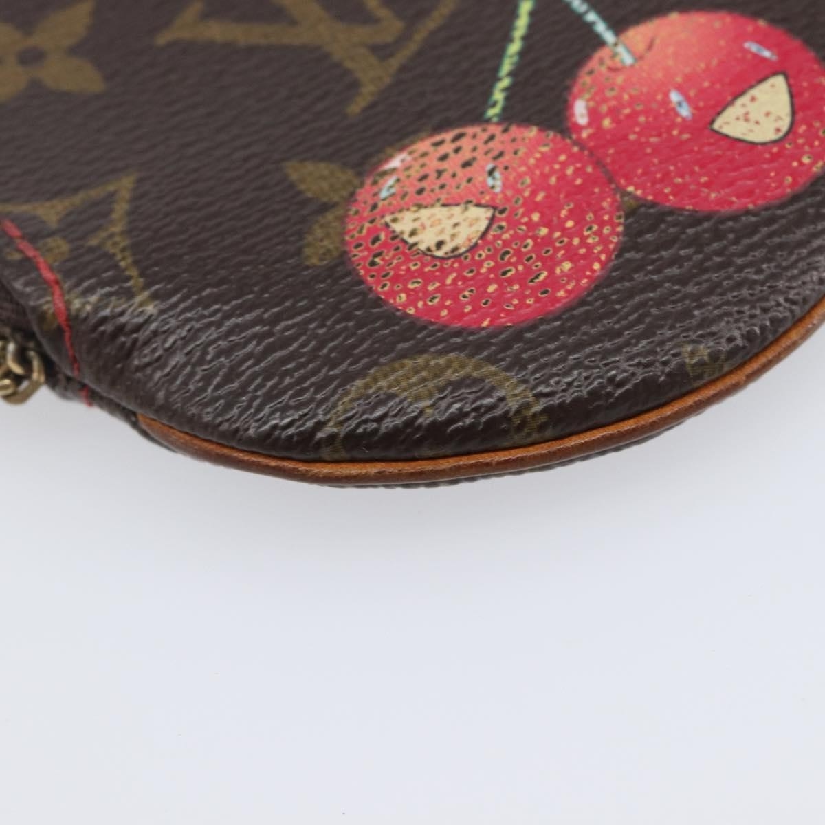 Louis Vuitton Porte Monnaie Coin Purse Limited Edition Monogram Cerises, Brown, Canvas, Clutch