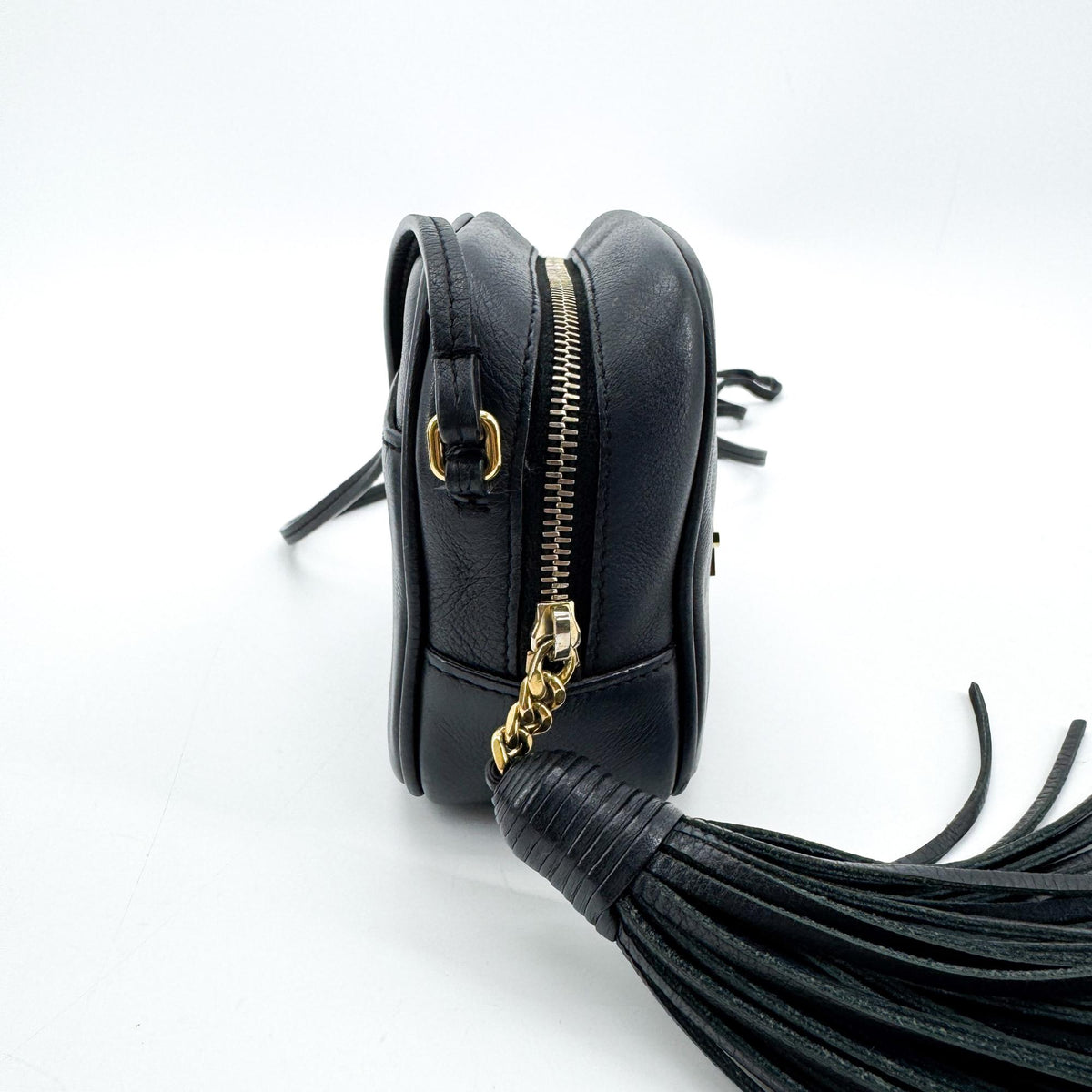 Saint Laurent Classic Monogram Blogger Leather, Black, Leather, Crossbody Bag