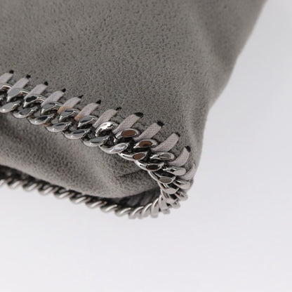Stella McCartney Falabella Fold Over Faux Leather, Gray, Polyester, Shoulder Bag