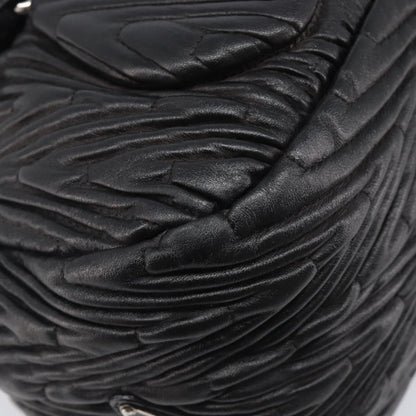 Prada Flap Chevron Nappa, Black, Leather, Shoulder Bag