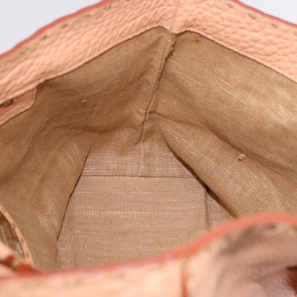 Fendi Selleria Carla Leather, Orange, Leather, Tote Bag