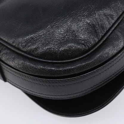 Celine Shoulder Leather, Black, Leather, Shoulder Bag