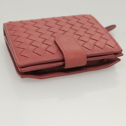 Bottega Veneta Bifold Coin Pocket Card Holder Intrecciato Nappa, Pink, Leather, Wallet