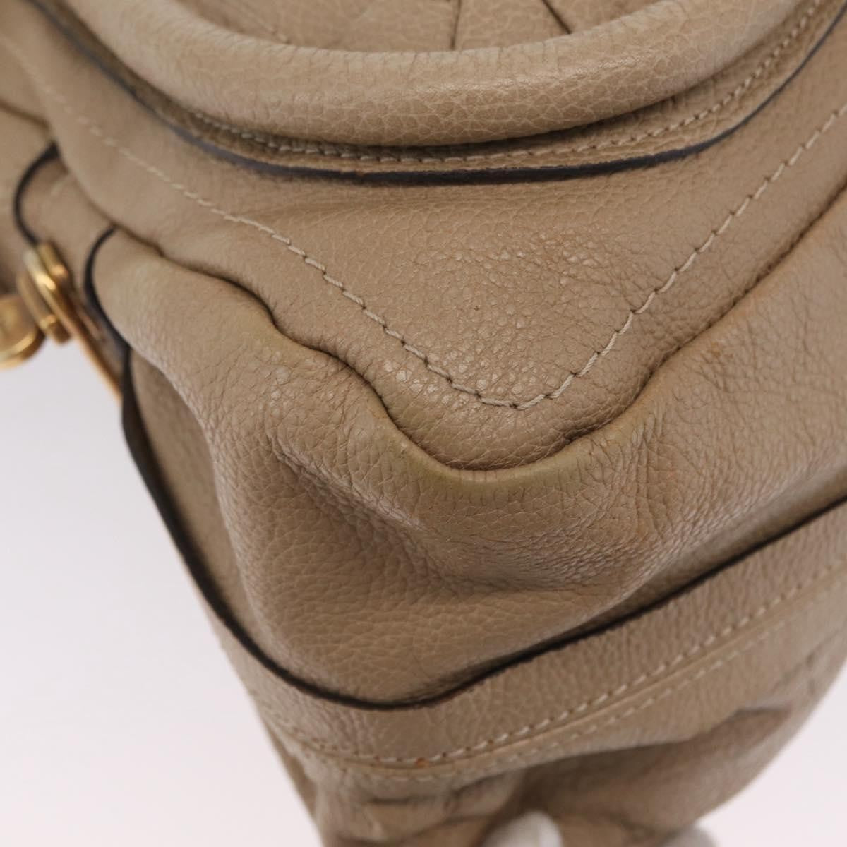 Chloe Paraty Top Handle Leather, Beige, Leather, Handbag