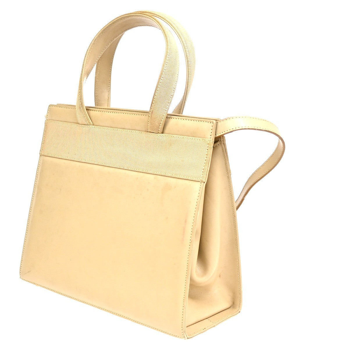 Salvatore Ferragamo Convertible Vara Bow Tote Leather, Beige, Leather, Handbag