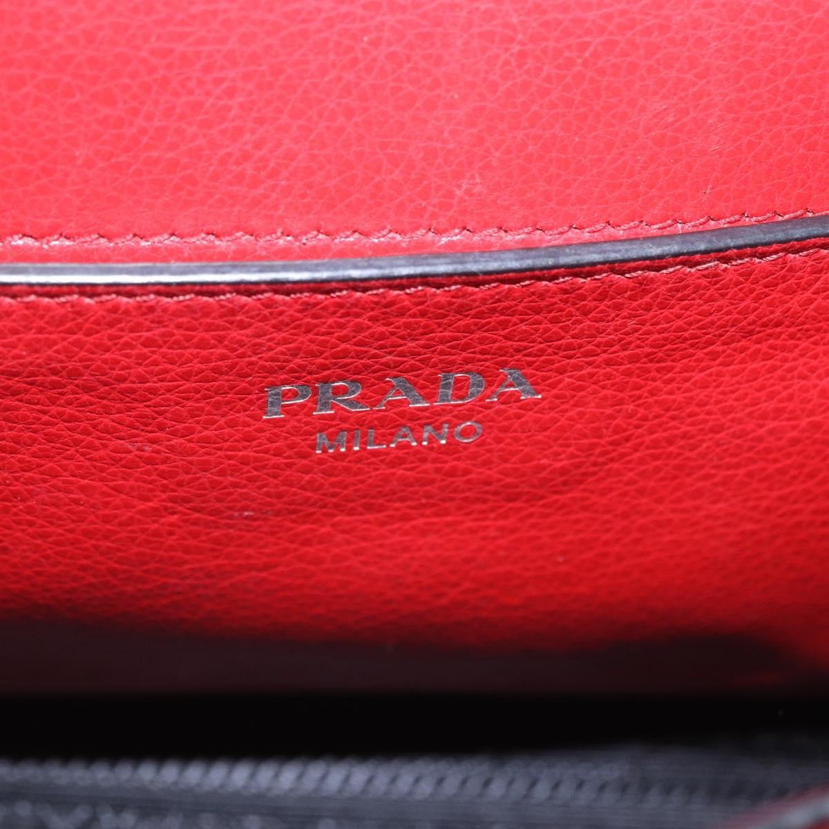 Prada Sound Studded Quilted Leather, Red, Leather, Handbag