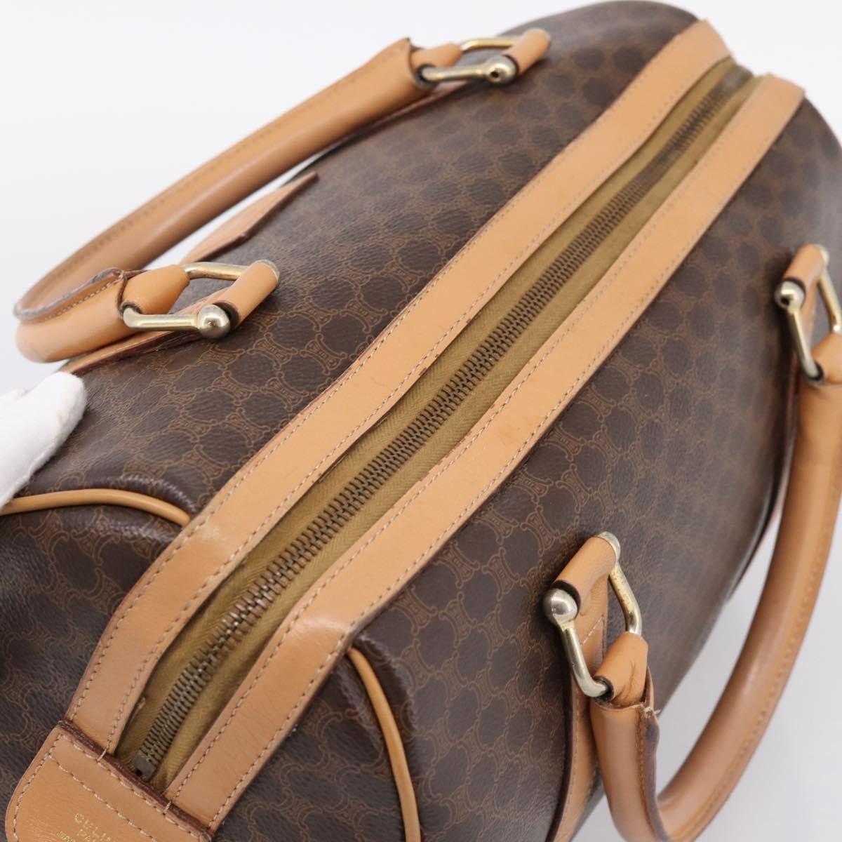 Celine boston Macadam Canvas, Brown, Canvas, Travel Bag
