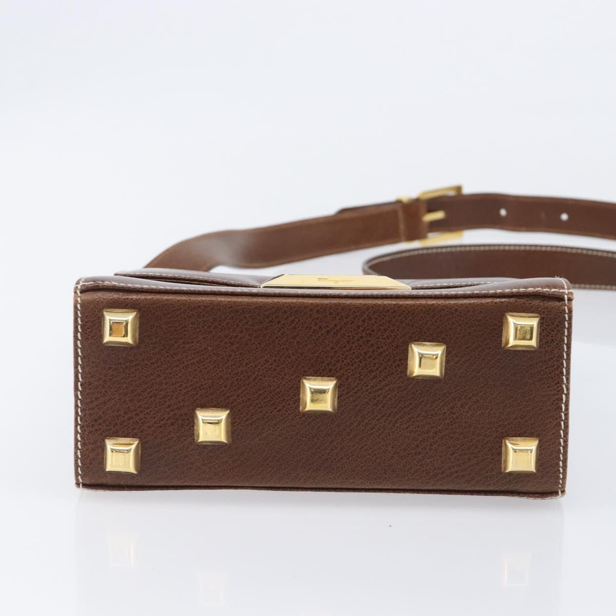 Salvatore Ferragamo Shoulder Bag Leather, Brown, Leather, Shoulder Bag