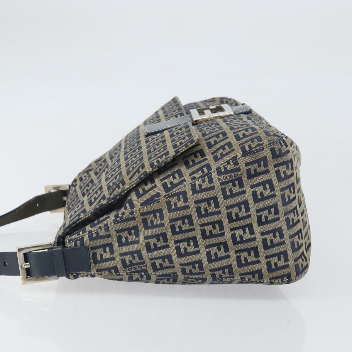 Fendi Mamma Baguette Zucchino canvas, Navy, Canvas, Shoulder Bag