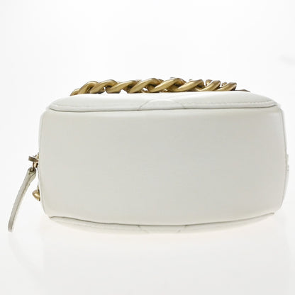 Chanel Chanel 19 Quilted, White, Leather, Clutch