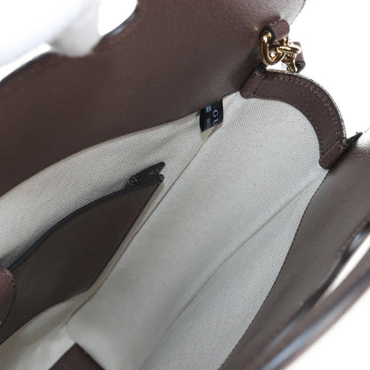 Gucci Cut Out Handle Printed GG Coated Canvas, Brown, Canvas, Tote Bag