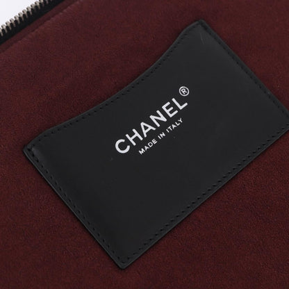 Chanel Zip Around iPad Case Quilted Lambskin, Black, Leather, Tech Accessory