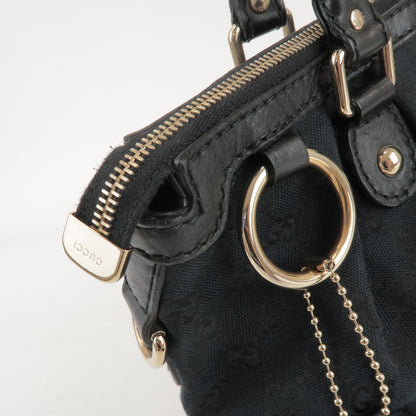 Gucci Sukey Top Handle Satchel GG Canvas with Leather, Black, Canvas, Handbag