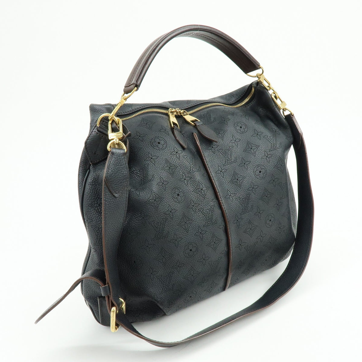Louis Vuitton Selene Mahina Leather, Black, Leather, Handbag
