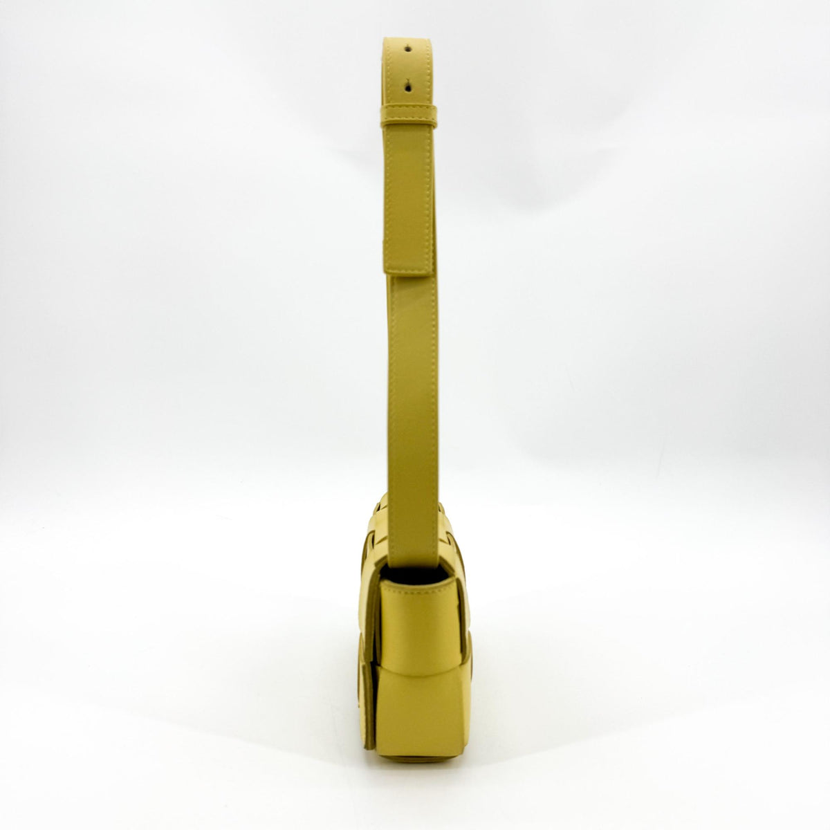 Bottega Veneta Cassette Belt Maxi Intrecciato Leather, Yellow, Leather, Clutch